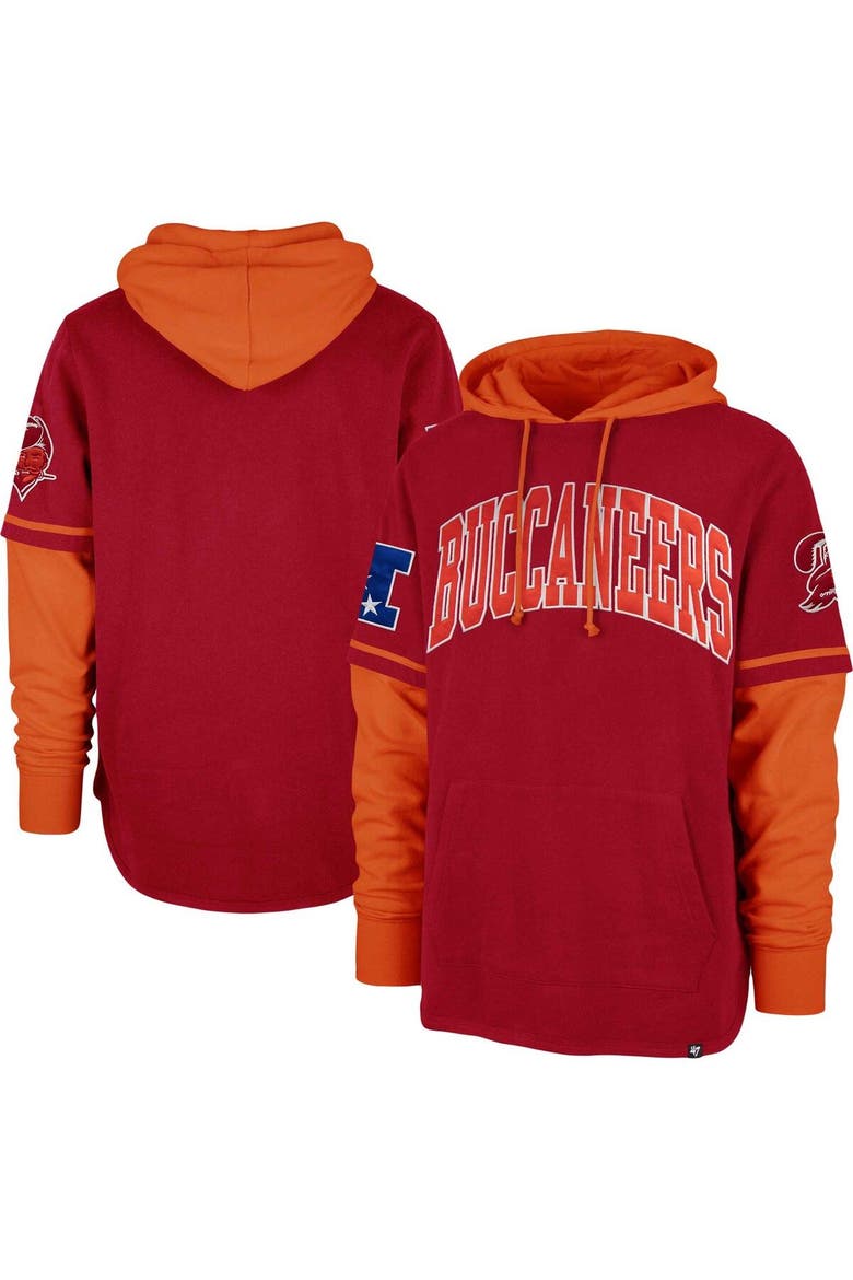 Men's '47 Red Tampa Bay Buccaneers Shortstop Pullover Hoodie, Main, color, Red