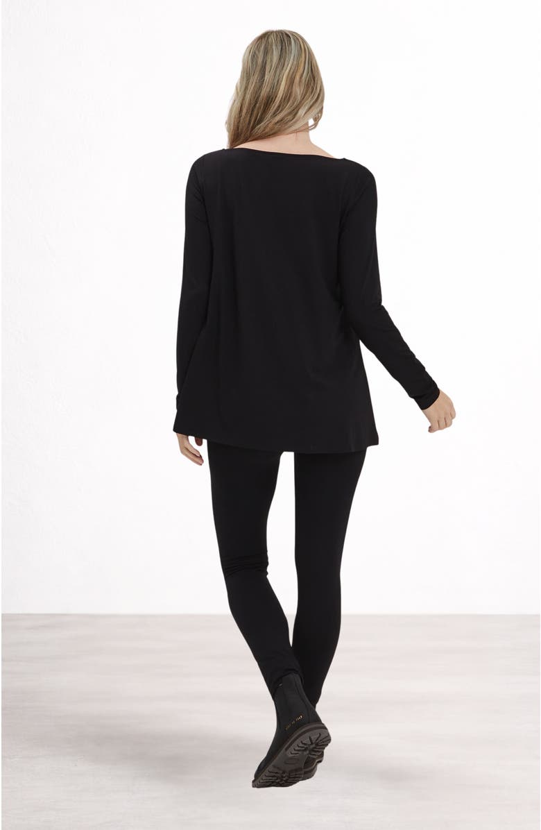 Nom Maternity Nicolette Long Sleeve Maternity & Nursing Tee, Alternate, color, Black