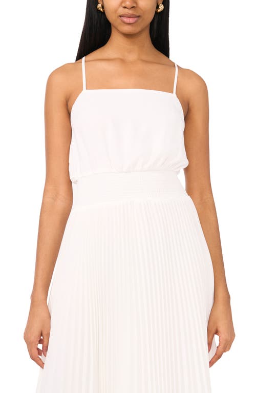 Halogen ® Pleated Sharkbite Hem Midi Dress In New Ivory