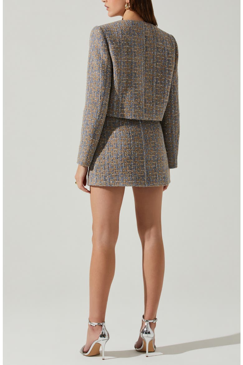 Lyssa Tweed Jacket, Alternate, color, BLUE TAUPE SILVER