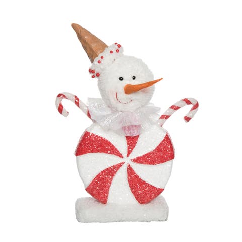 Foam Peppermint Snowman Decorative Figurine for Christmas