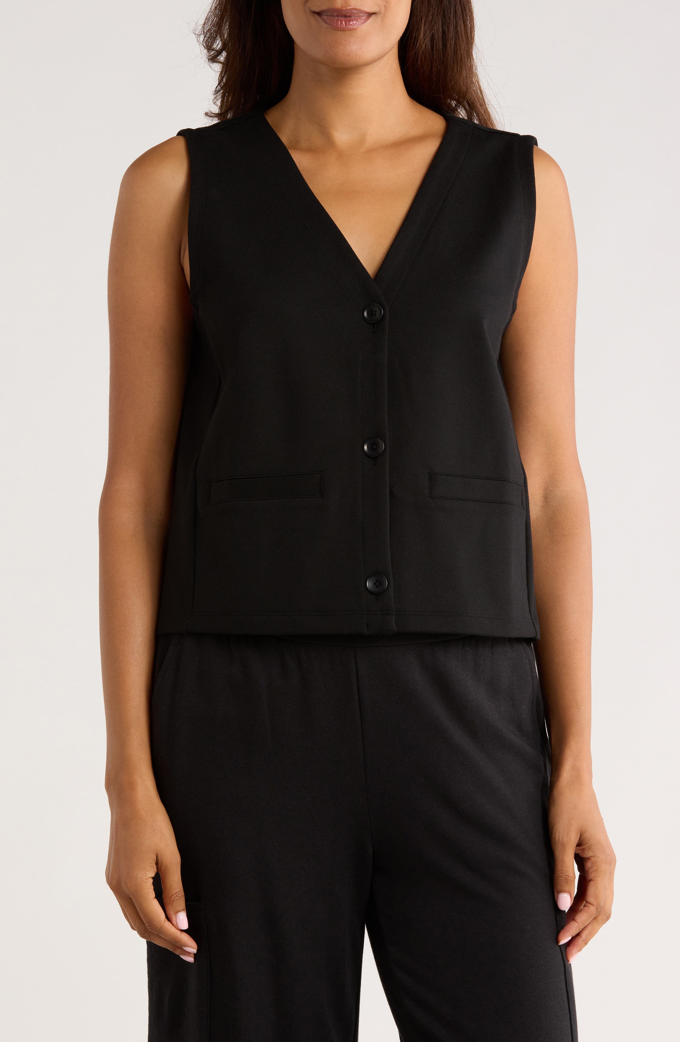 Eileen Fisher Button Front Vest