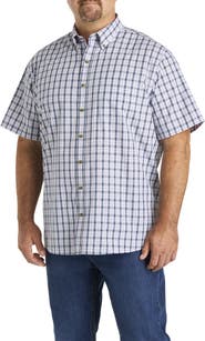 Harbor Bay by DXL Big & Tall Easy-Care Medium Plaid Sport Shirt