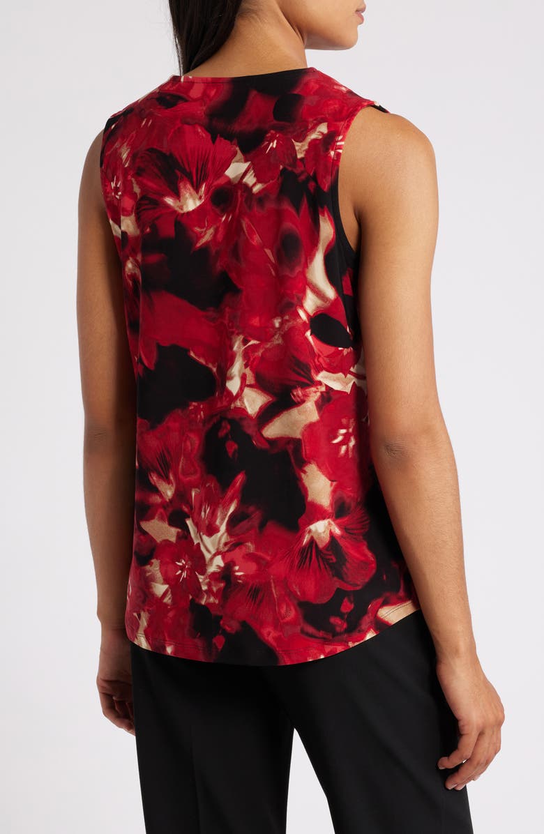 Anne Klein Floral Pleat Neck Shell, Alternate, color, 