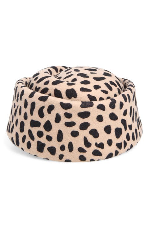 Odette Spotted Wool Pillbox Hat