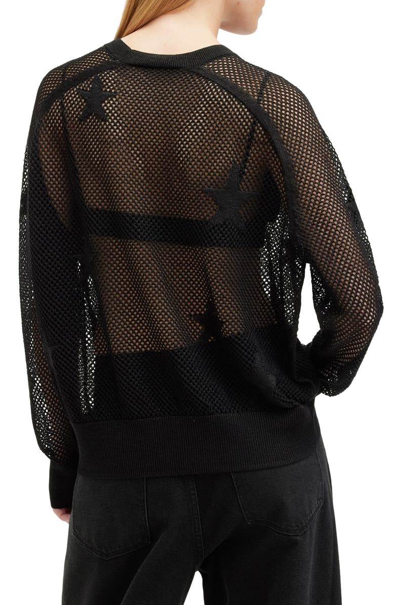 AllSaints Seraph Star Mesh Sweater, Alternate, color,