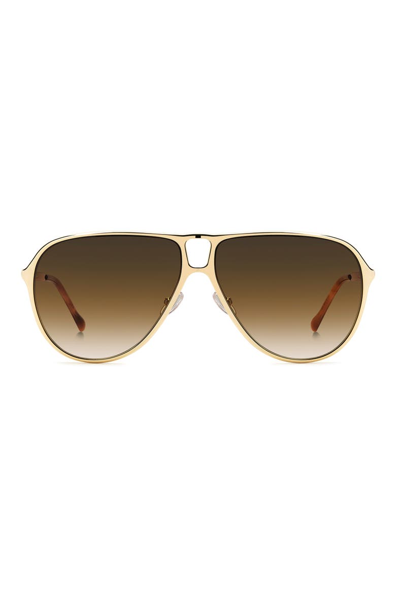 60mm Gradient Pilot Sunglasses, Main, color, GOLD/BROWN