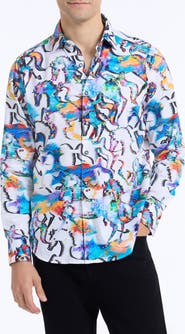Robert Graham Mane Event Stretch Cotton Button-Up Shirt