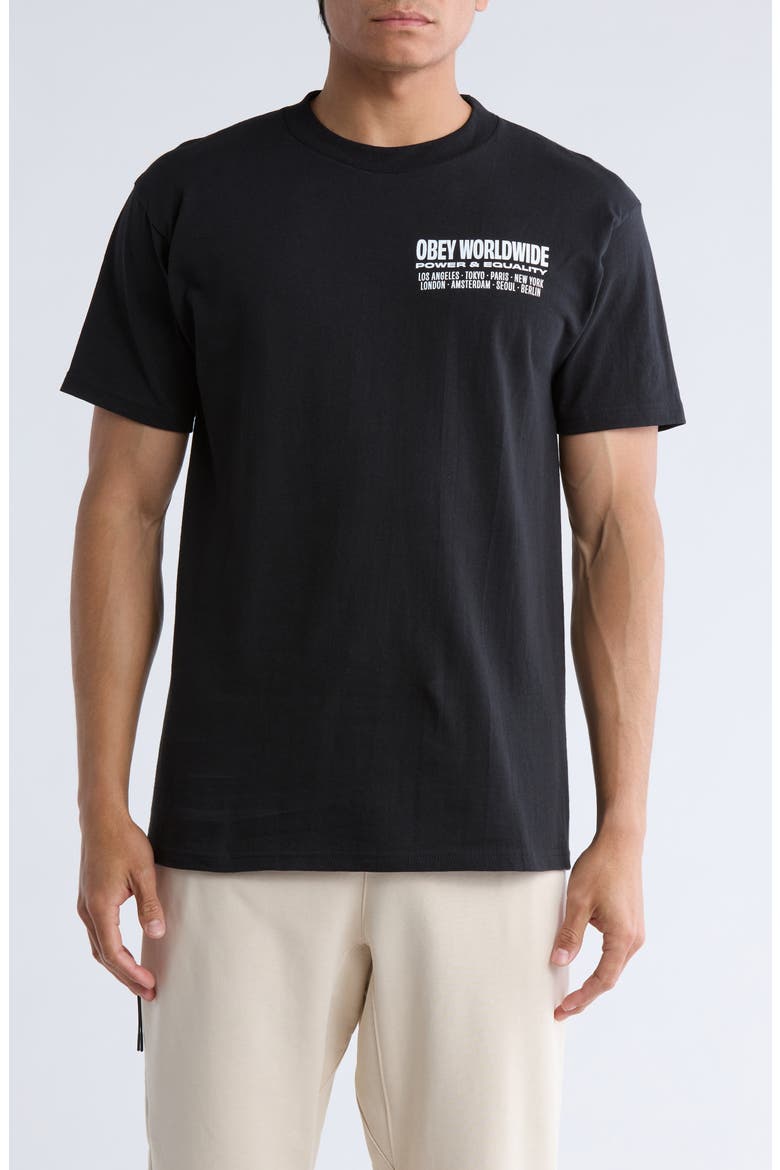 Worldwide Power Equity Graphic T-Shirt, Main, color, BLACK