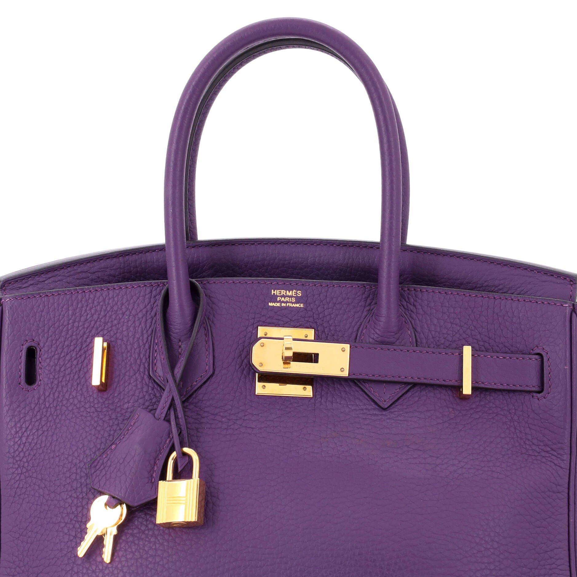 Pre-Owned Hermes Birkin Handbag Purple Togo with Gold Hardware 30, Alternate, color, Ultraviolet