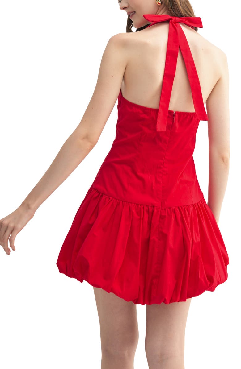 All in Favor Halter Bubble Hem Minidress, Alternate, color, Red