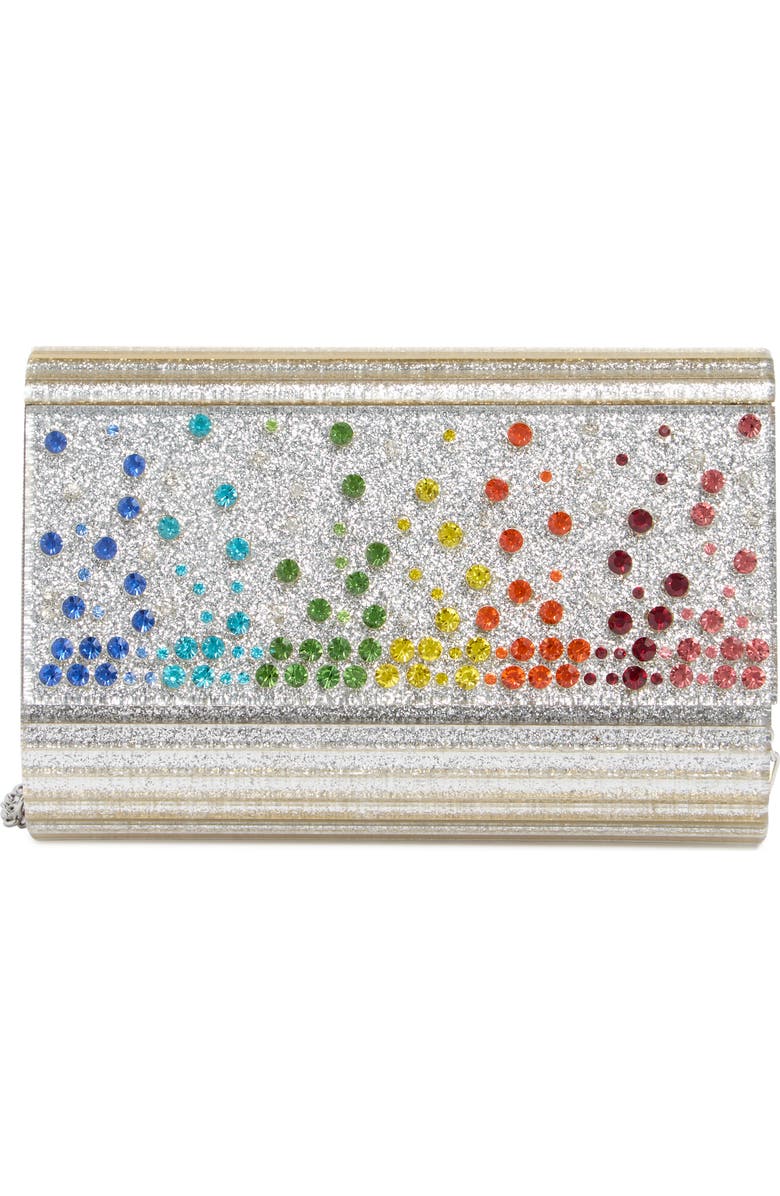 Kurt Geiger London Party Glitter Envelope Clutch, Main, color, Silver