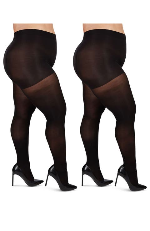 2-Pack Opaque Tights (Plus)