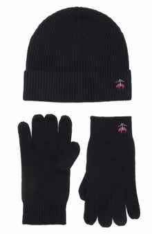 Brooks Brothers Wool Blend Beanie & Gloves Set
