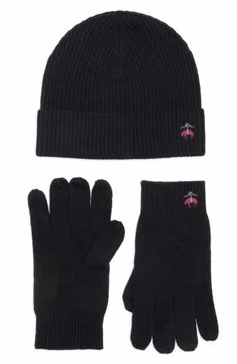 Brooks Brothers Wool Blend Beanie & Gloves Set