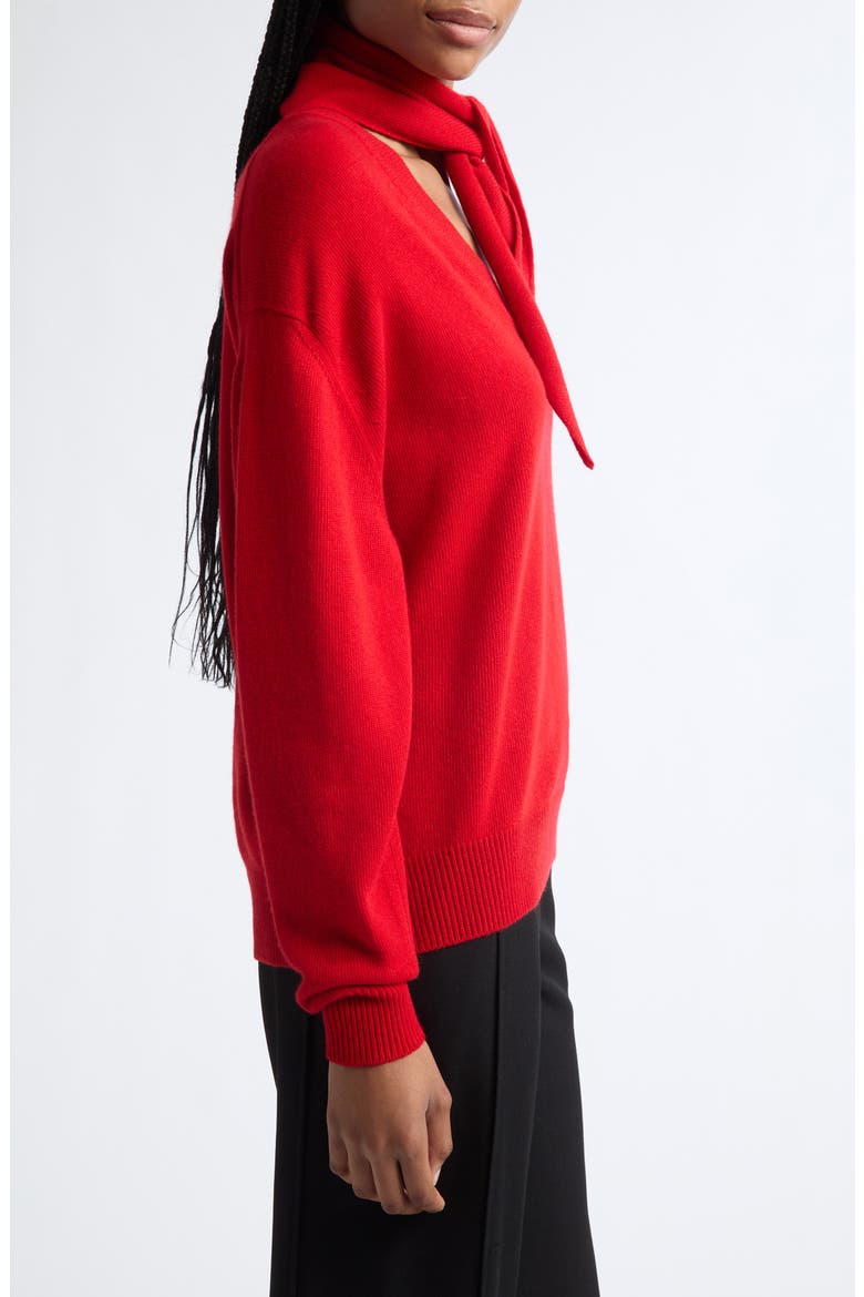 Wool and Cashmere V-Neck Sweater, Alternate, color, VERMILION RED