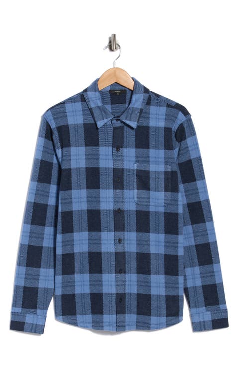 Plaid Knit Shirt Jacket