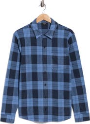 Vince Plaid Knit Shirt Jacket