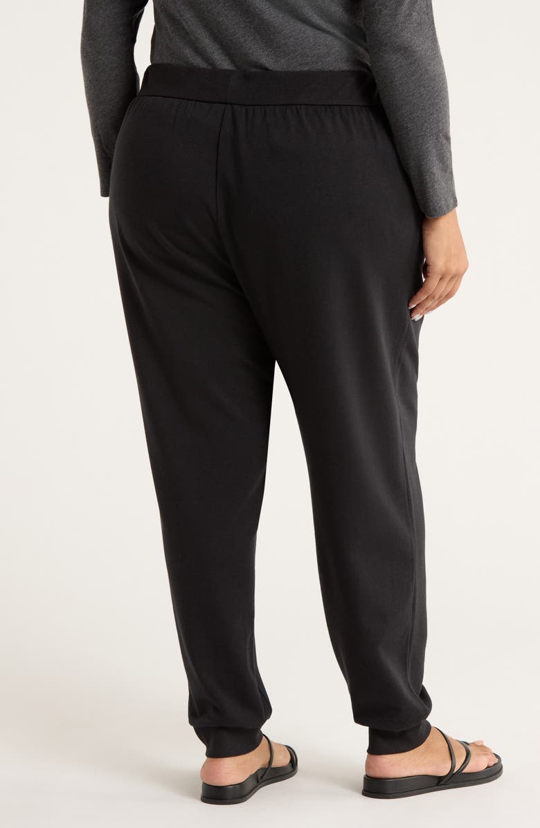 Eileen Fisher Terry Ankle Pants, Alternate, color, Black