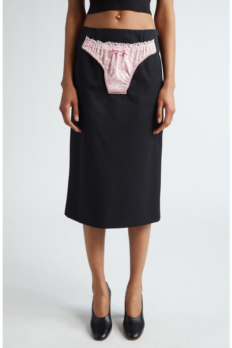 Panty Front Pencil Skirt, Main, color, BLACK