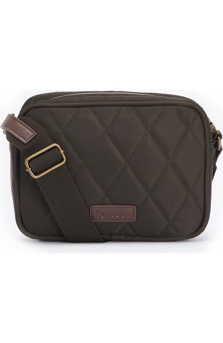 Barbour Diamond Quilted Nylon Crossbody Bag, Main, color,