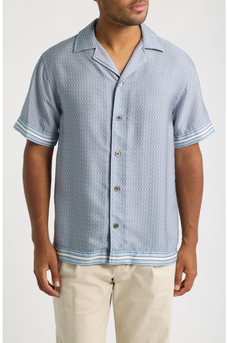 Lucena Tile Print Camp Shirt, Main, color, POWDER BLUE-07