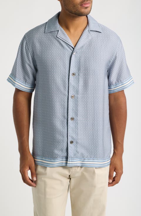 Lucena Tile Print Camp Shirt