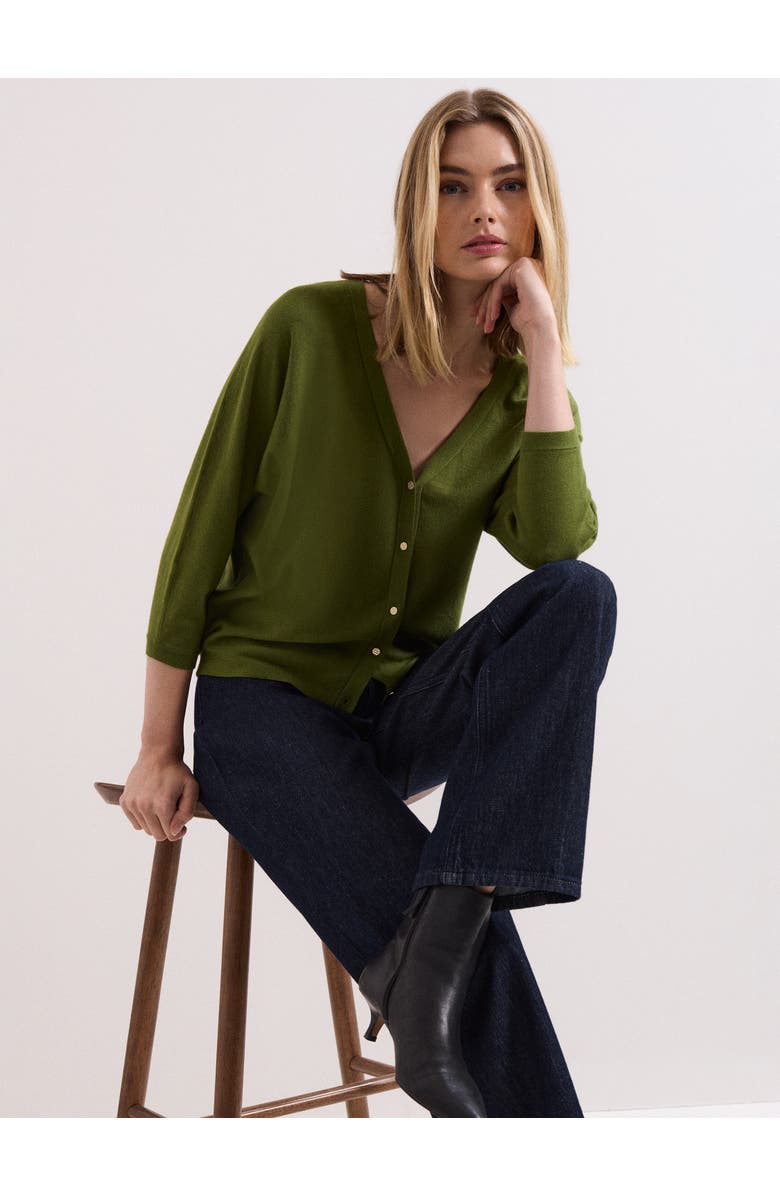 Phase Eight Cristine V-Neck Button-Up Cardigan, Alternate, color, Green