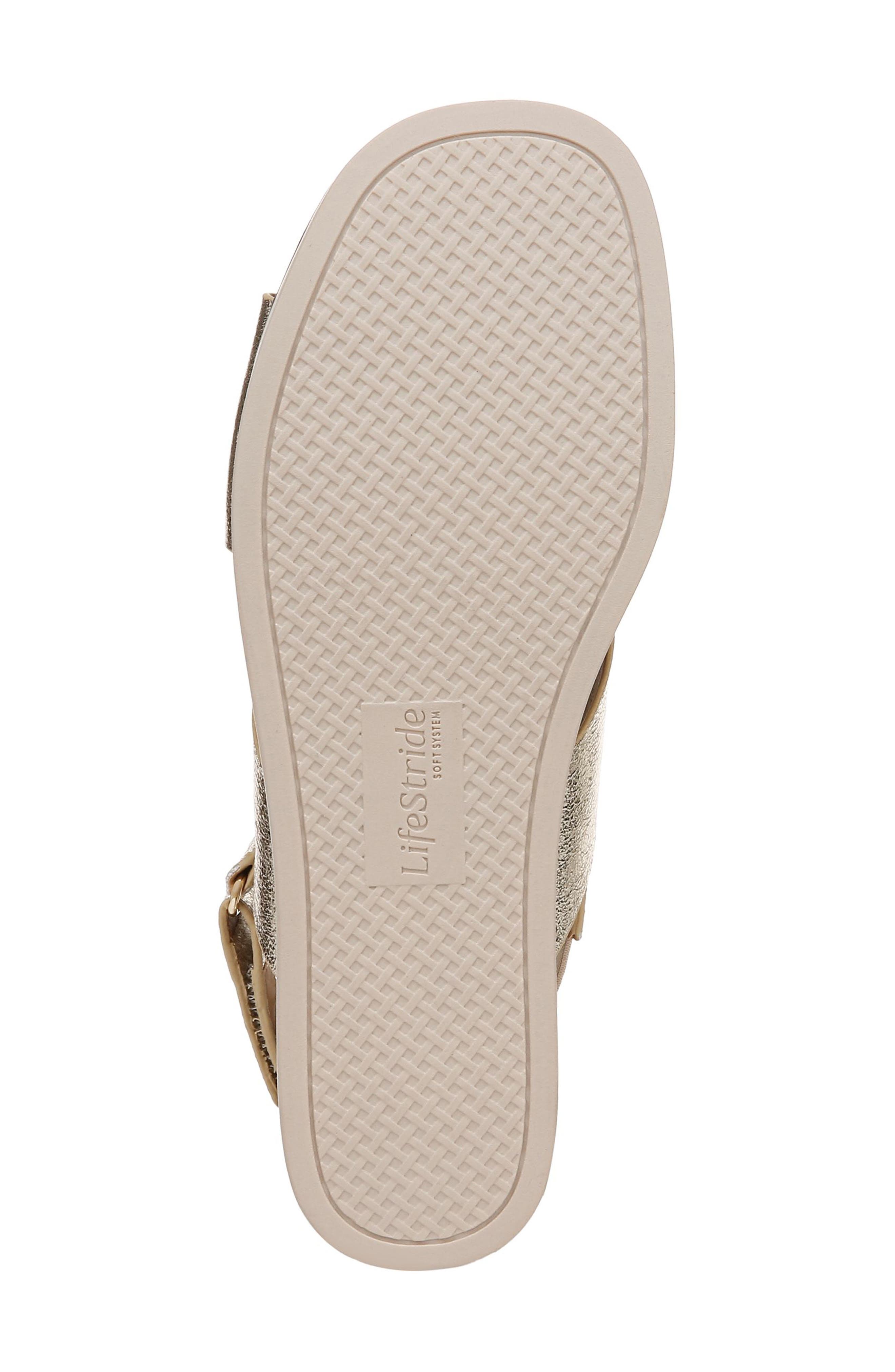 LifeStride Georgina Slingback Platform Wedge Sandal, Alternate, color, Gold