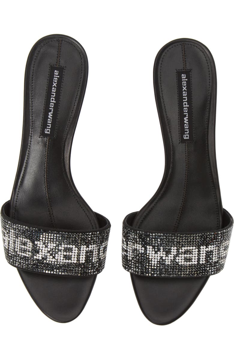 Alexander Wang Jo Crystal Logo Slide Sandals, Alternate, color,