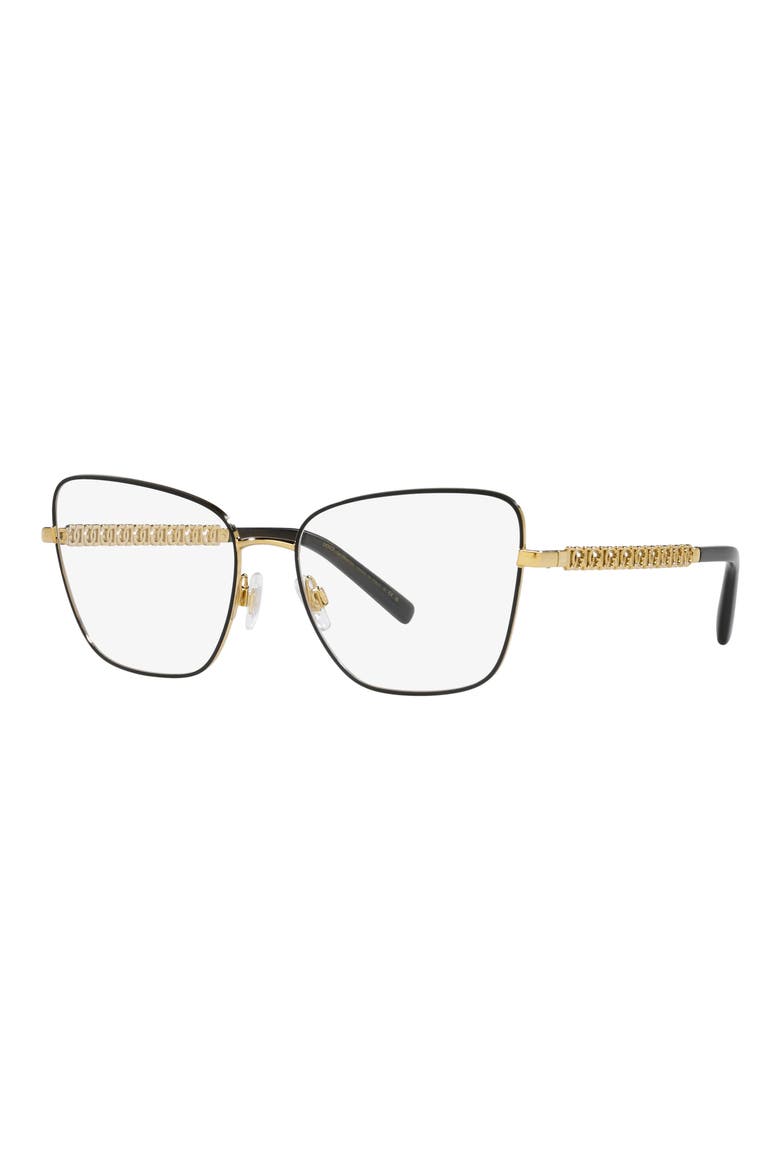 57mm Butterfly Optical Glasses, Alternate, color, GOLD/ BLACK