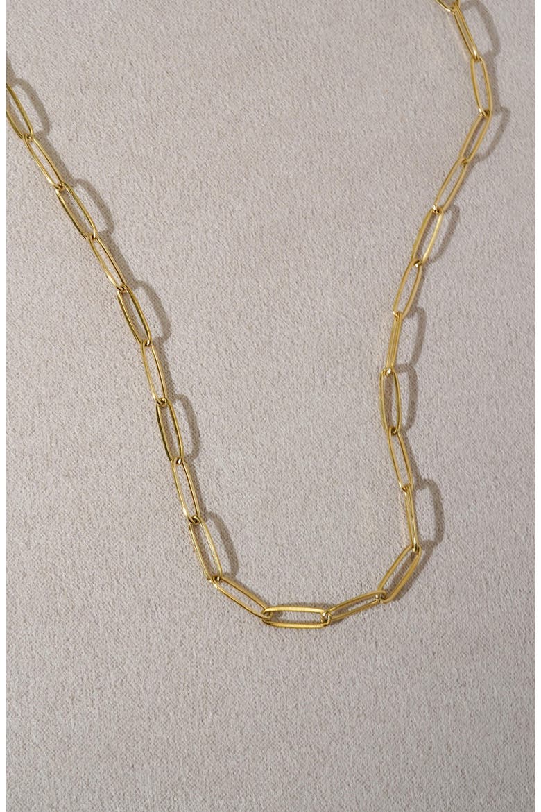 Large Flat Link Necklace, Alternate, color, GOLD