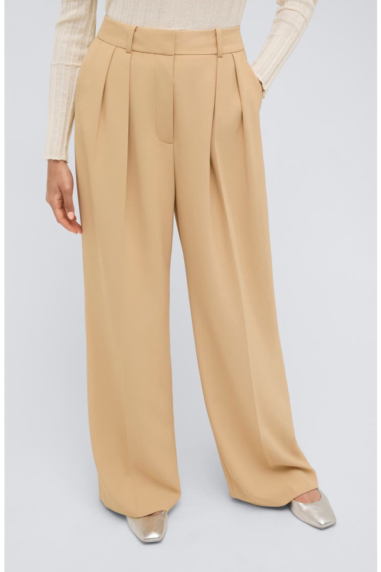 Pleated High Waist Wide Leg Pants, Main, color, MOONLIGHT