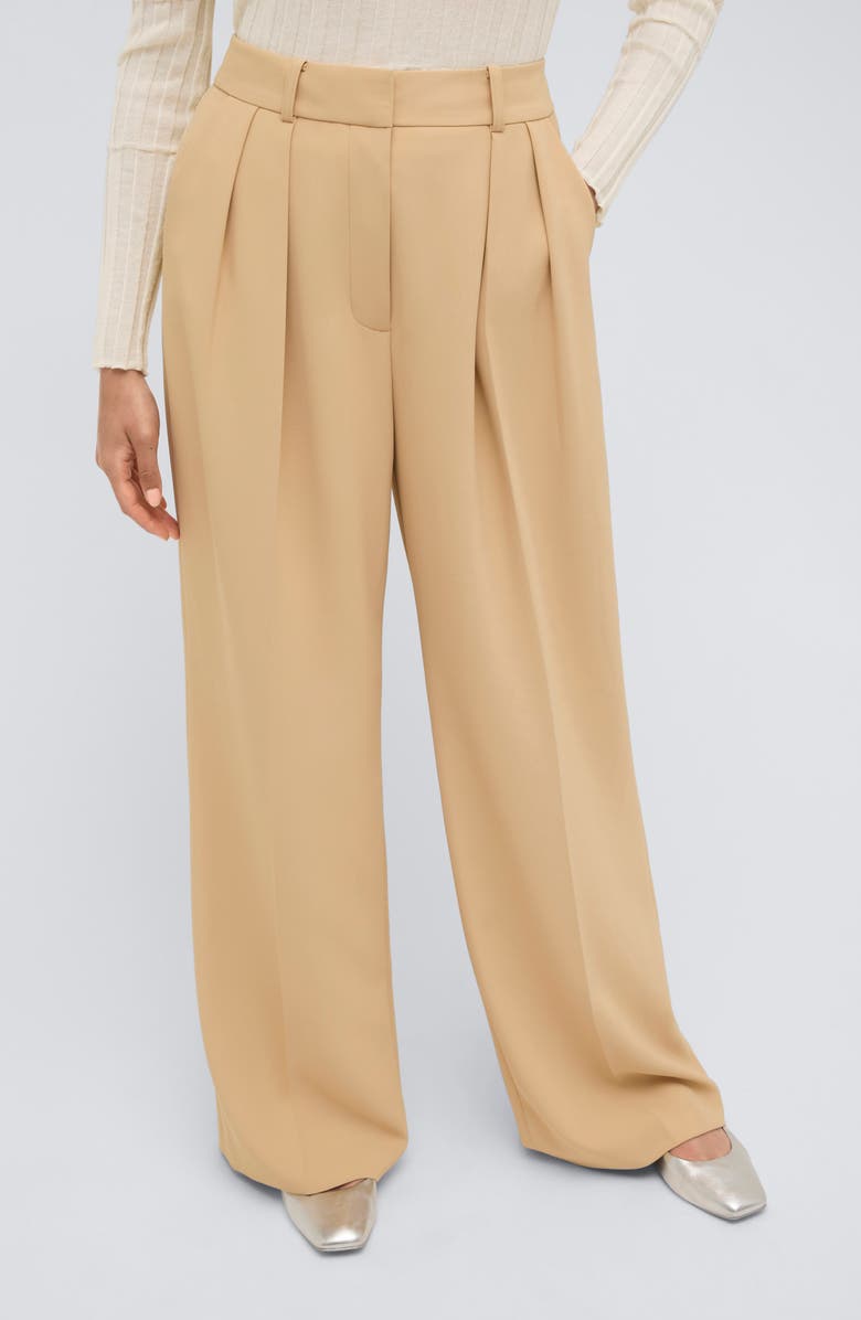 Kenneth Cole Pleated High Waist Wide Leg Pants, Main, color, 