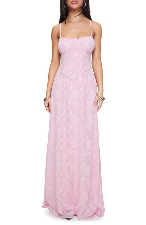 South of France Floral Burnout Maxi Dress