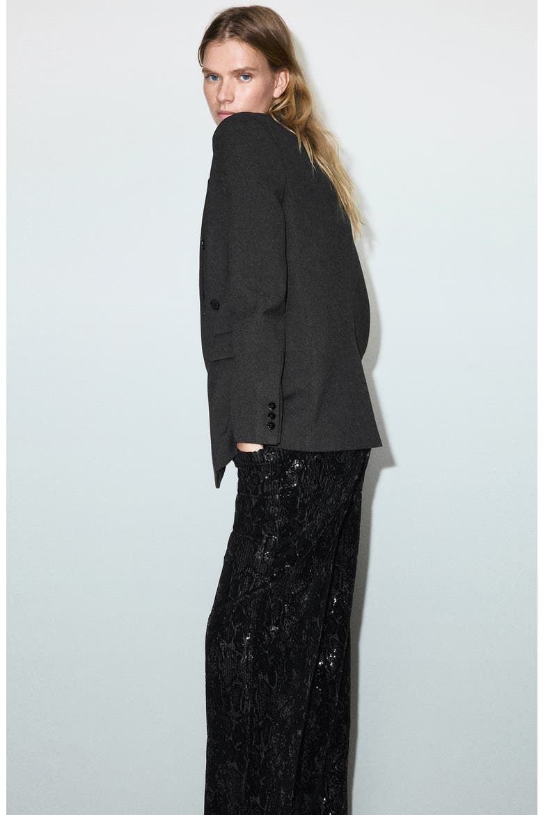 Sequin Straight Leg Jeans, Alternate, color, BLACK