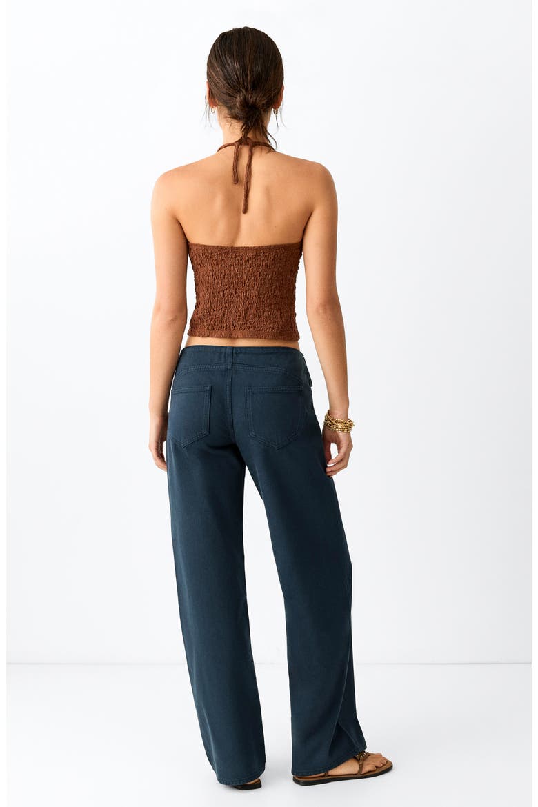 Low Waist Bow Straight Leg Jeans, Alternate, color, CHARCOAL
