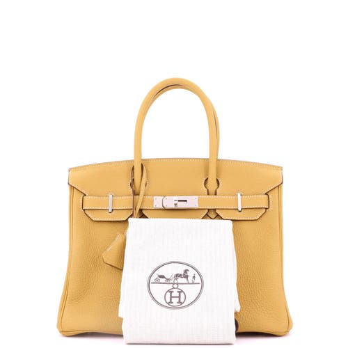 Pre-owned Hermes Hermes Birkin Handbag Yellow Togo With Palladium Hardware 30 In Yellow