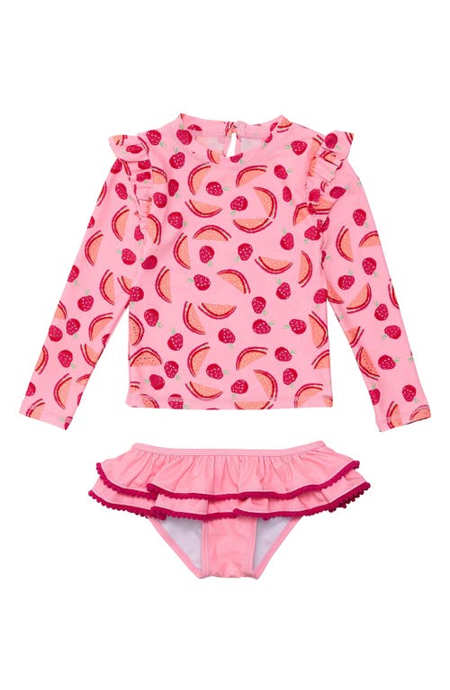 Snapper Rock Berry Sweet Two-Piece Rashguard Swimsuit in Pink  product