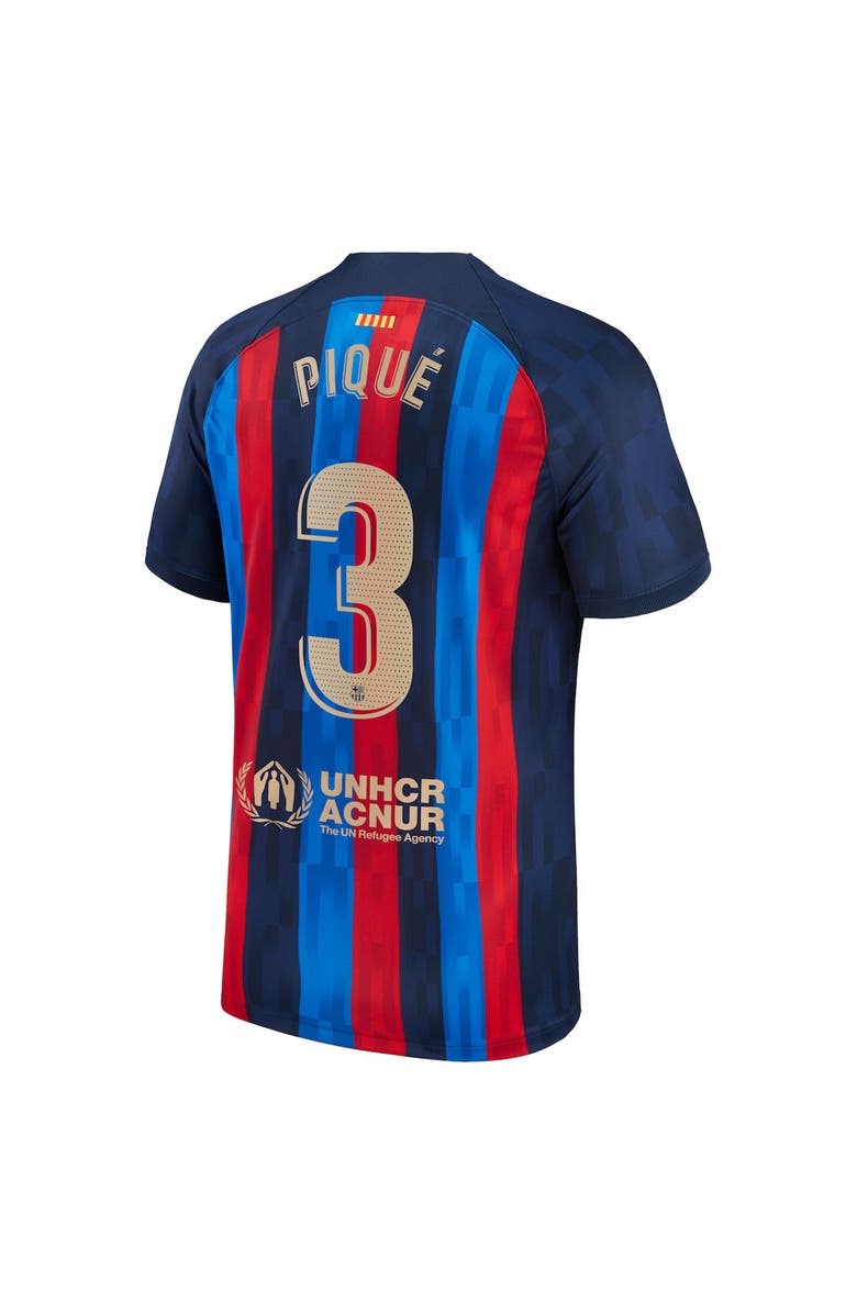 Nike Men's Nike Gerard Pique Blue Barcelona 2022/23 Home Replica Player Jersey, Alternate, color,