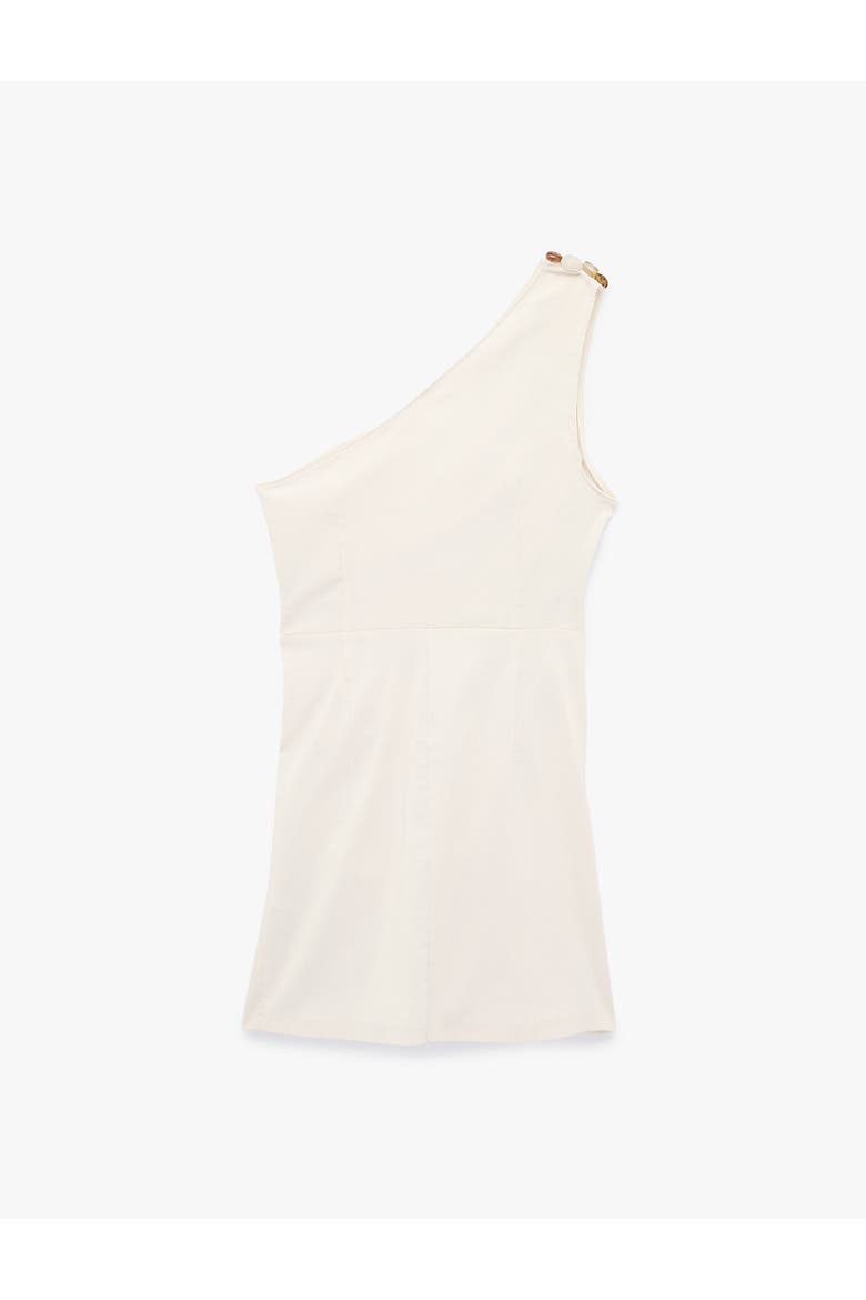 Draped One Shoulder Mini Dress, Alternate, color, BEIGE