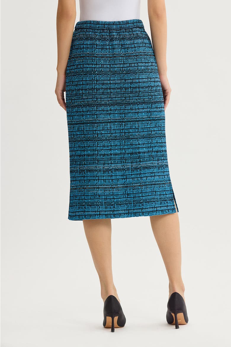 Side Slit Tweed Knit Pencil Skirt, Alternate, color, Deep Teal