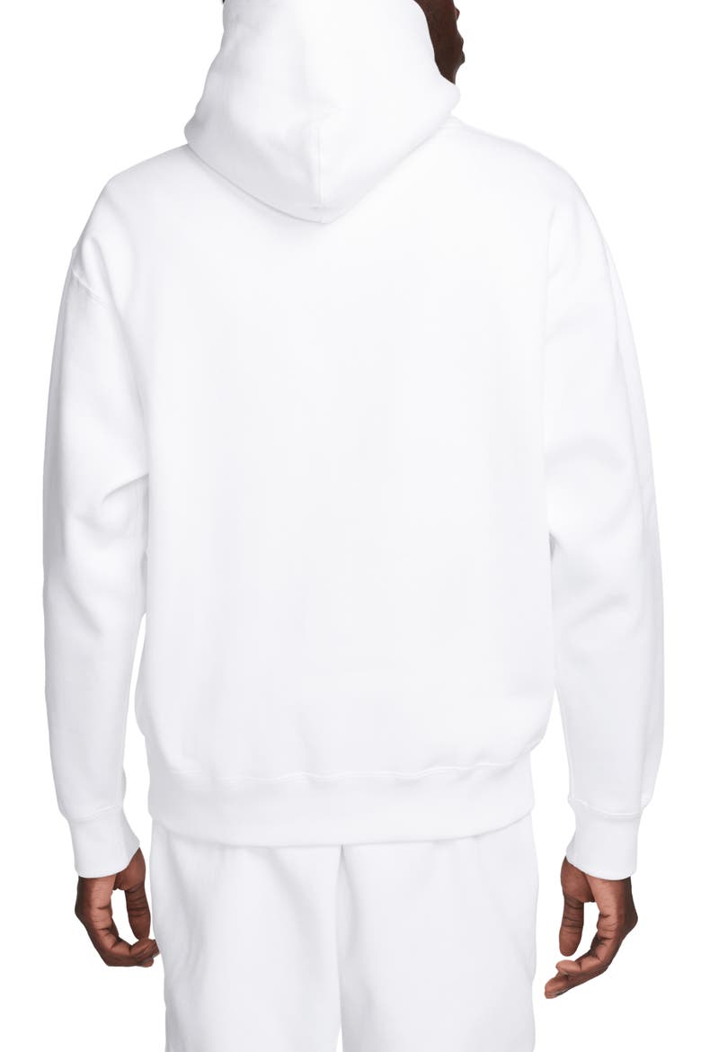 Solo Swoosh Fleece Hoodie, Alternate, color, WHITE/ BLACK