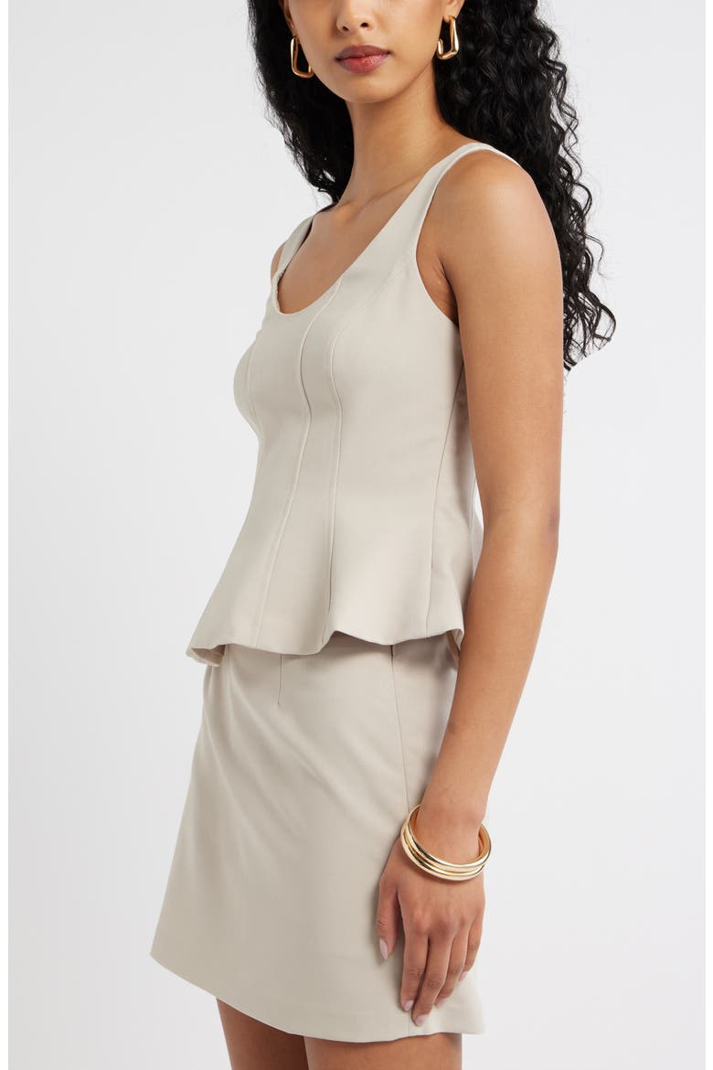 Icon Twill Peplum Top, Alternate, color, GREY FEATHER