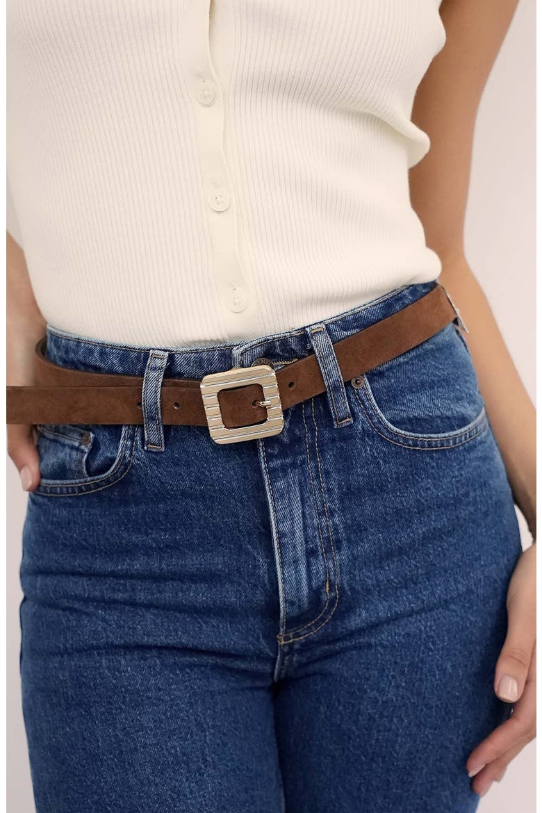 Suede Belt, Alternate, color, WARM TRUFFLE