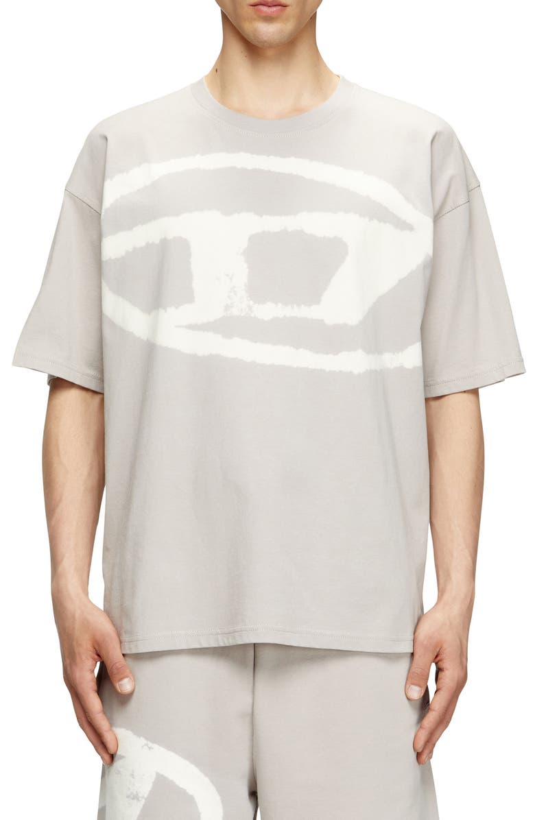 DIESEL<sup>®</sup> T-Boxt-Bleach Cotton T-Shirt, Main, color, Ash/ Grey