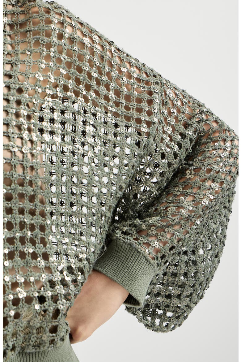 Dazzling Net Embroidery cardigan, Alternate, color, Green