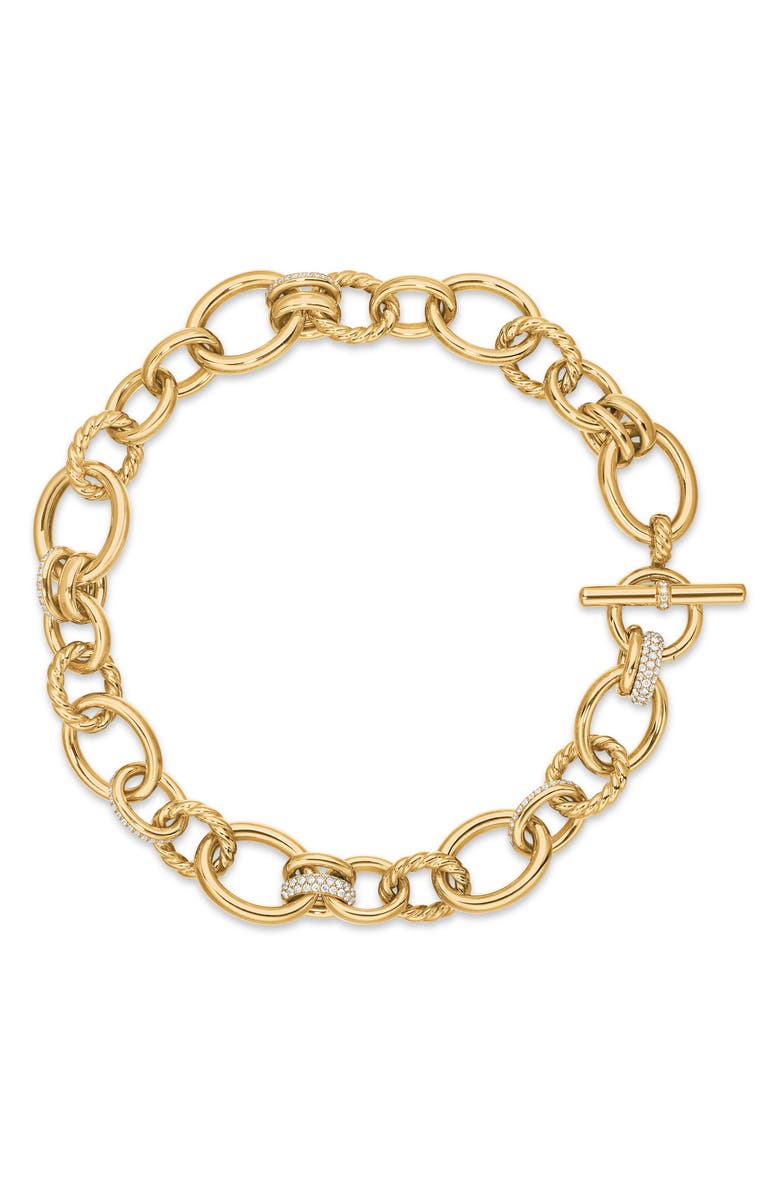 David Yurman Mercer<sup>™</sup> Pavé Diamond Necklace, Main, color, 18K Yellow Gold