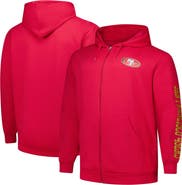 FANATICS Men's Fanatics  Scarlet San Francisco 49ers Big & Tall Sleeve Hit Full-Zip Hoodie