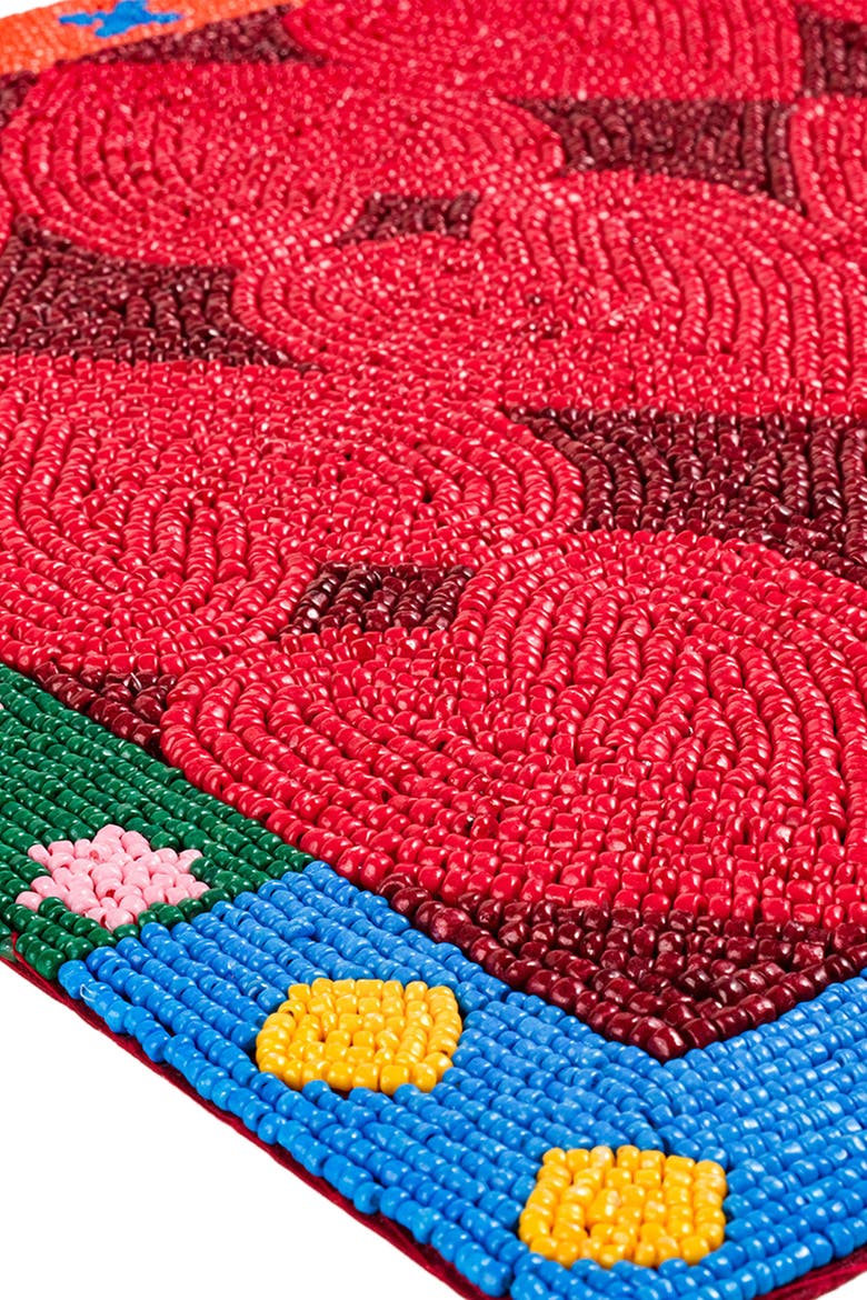 Dadri Beadded Placemat Heart 12X16 In, Alternate, color, Red